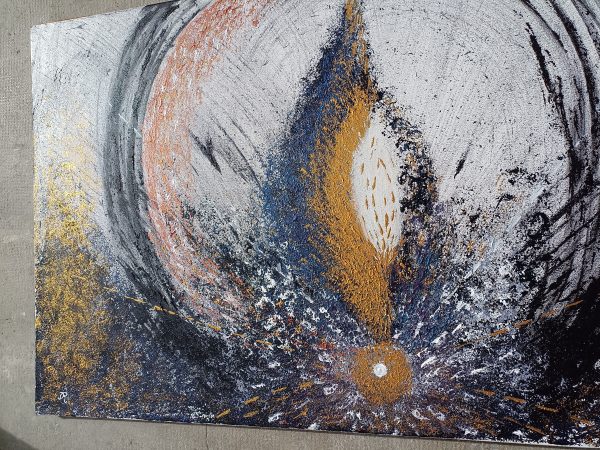 La Lanterne - Grand tableau abstrait contemporain lumineux
